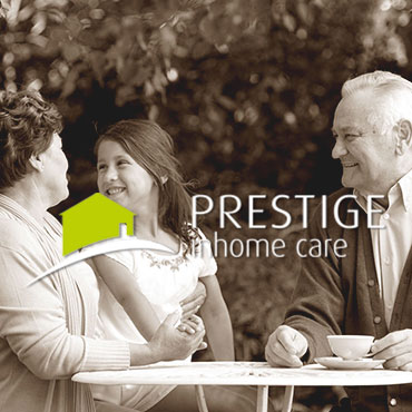 prestige in home care people and logo